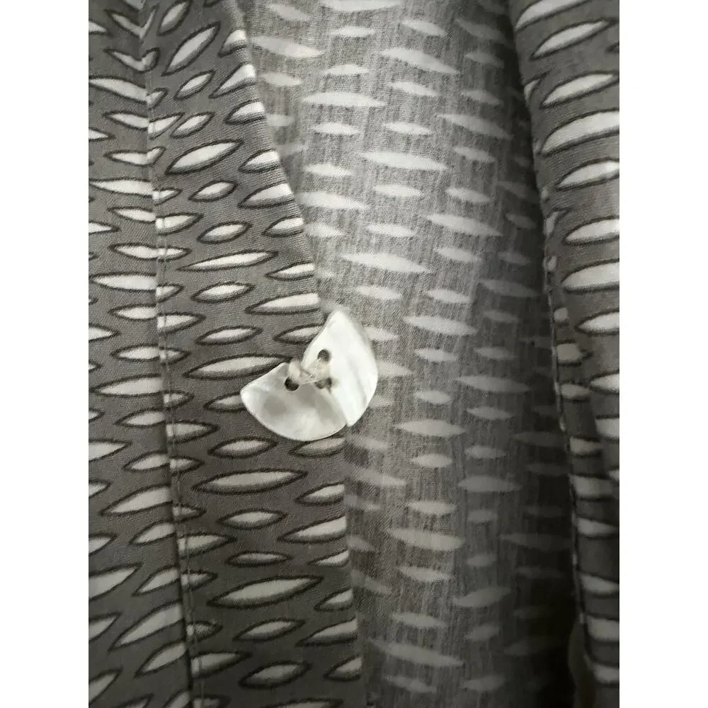 West Elm Organic Cotton King Duvet Cover Gray White Pintuck Button Closure
